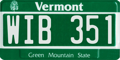 VT license plate WIB351