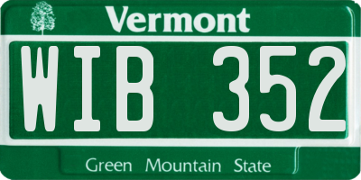 VT license plate WIB352