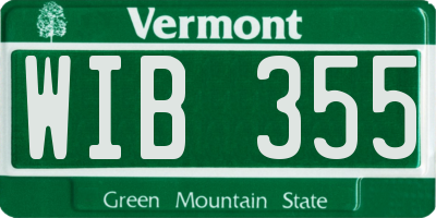 VT license plate WIB355