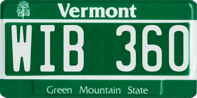 VT license plate WIB360