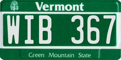 VT license plate WIB367