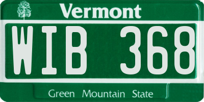 VT license plate WIB368