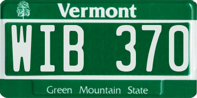 VT license plate WIB370