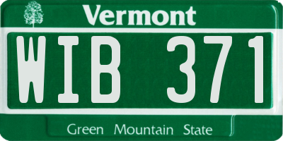 VT license plate WIB371