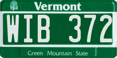 VT license plate WIB372