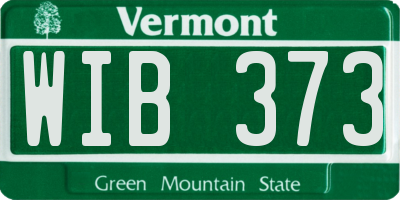 VT license plate WIB373