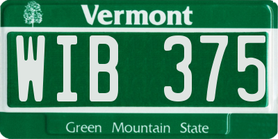 VT license plate WIB375