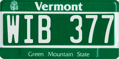 VT license plate WIB377