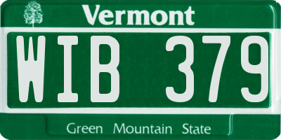 VT license plate WIB379