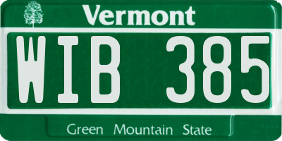 VT license plate WIB385