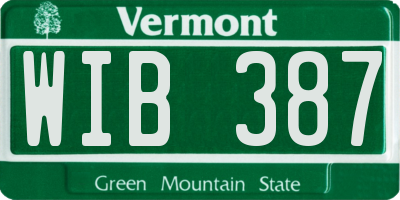 VT license plate WIB387