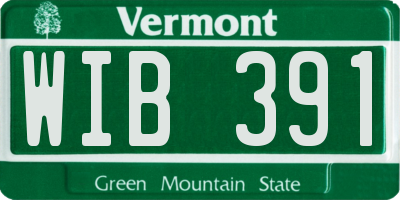 VT license plate WIB391