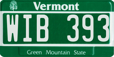 VT license plate WIB393