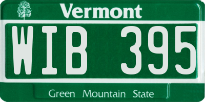 VT license plate WIB395
