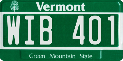 VT license plate WIB401