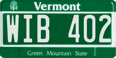 VT license plate WIB402