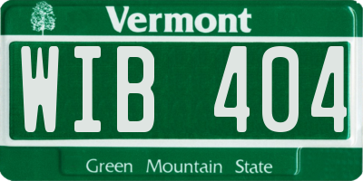 VT license plate WIB404