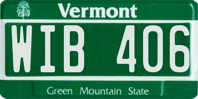 VT license plate WIB406