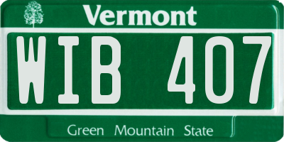 VT license plate WIB407