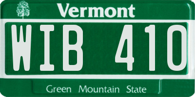 VT license plate WIB410