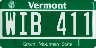 VT license plate WIB411