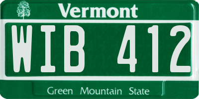 VT license plate WIB412