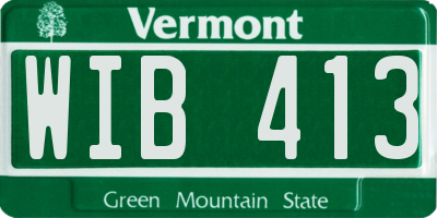 VT license plate WIB413