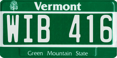 VT license plate WIB416