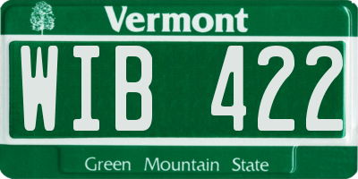 VT license plate WIB422