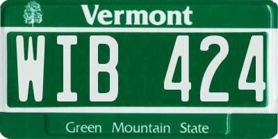 VT license plate WIB424