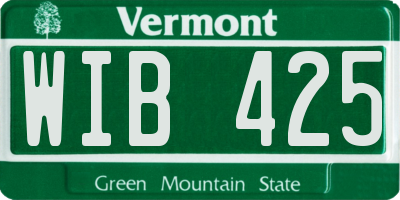 VT license plate WIB425