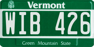 VT license plate WIB426