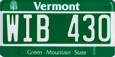 VT license plate WIB430