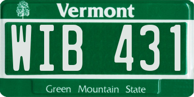 VT license plate WIB431