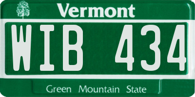 VT license plate WIB434