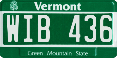 VT license plate WIB436