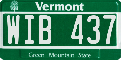 VT license plate WIB437