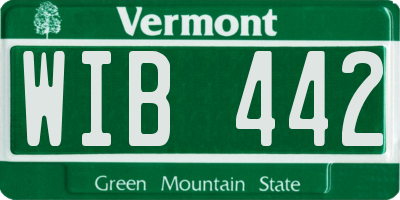 VT license plate WIB442