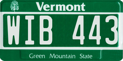 VT license plate WIB443