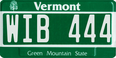 VT license plate WIB444