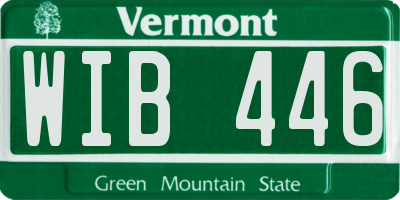 VT license plate WIB446
