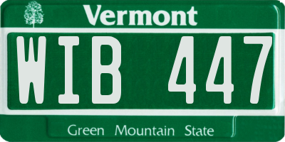VT license plate WIB447