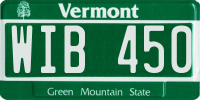 VT license plate WIB450