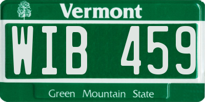 VT license plate WIB459