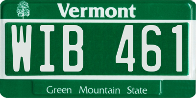 VT license plate WIB461