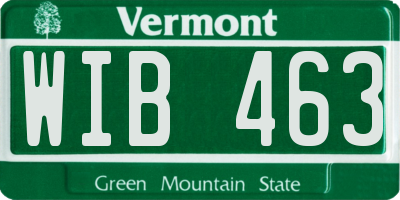VT license plate WIB463