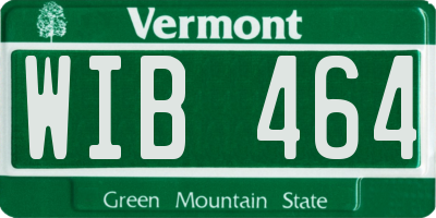 VT license plate WIB464