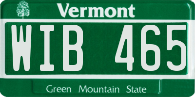 VT license plate WIB465