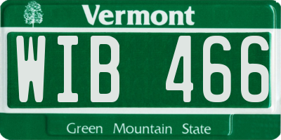 VT license plate WIB466