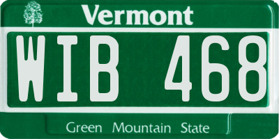 VT license plate WIB468